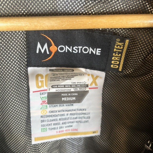 VTG Moonstone Jacket Mens Medium Blue Colorblock Hooded Rain Coat Gortex Vented - Picture 8 of 11